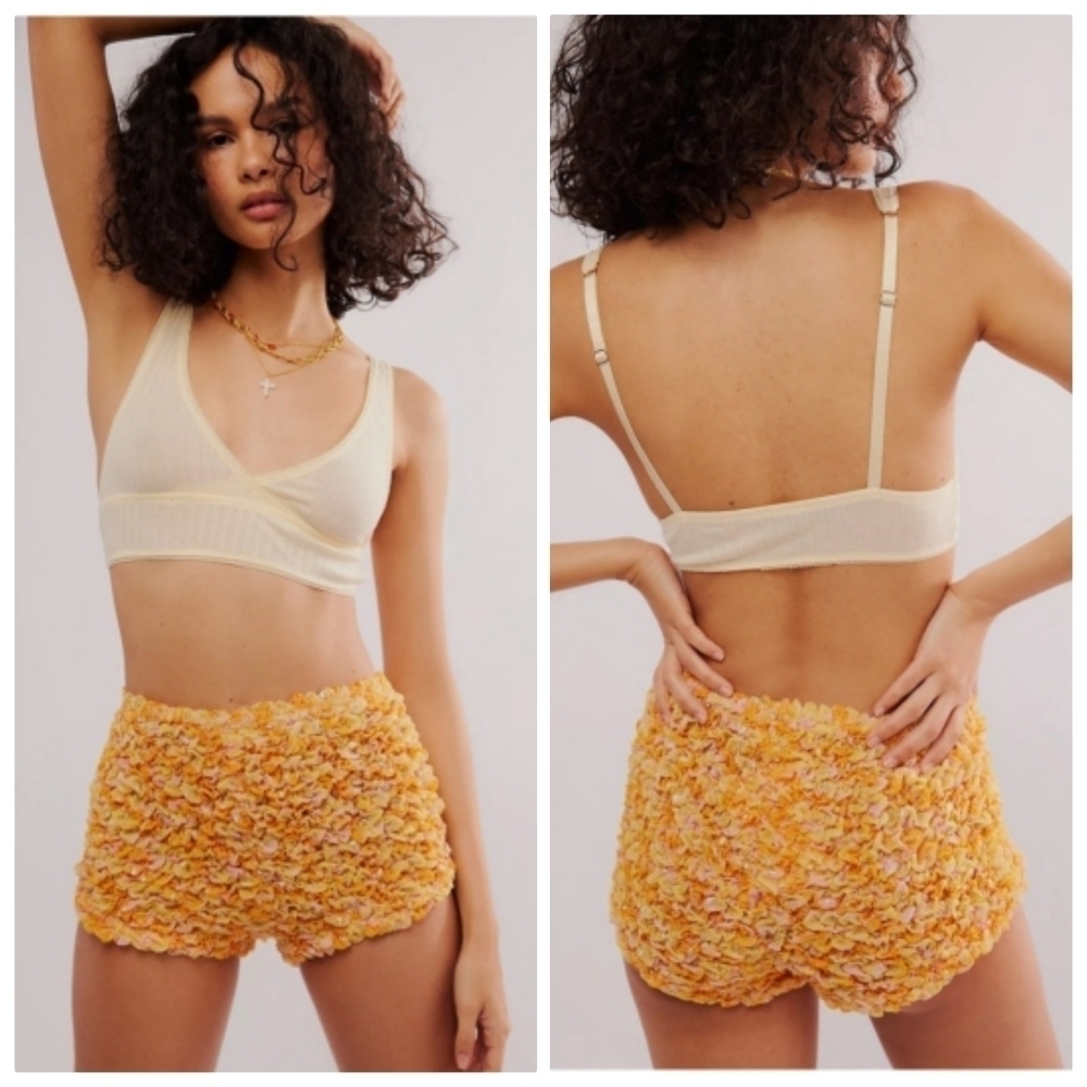 New Free People Scrunch It Up Micro Sunset Combo Festival Shorts NWOT Size Large